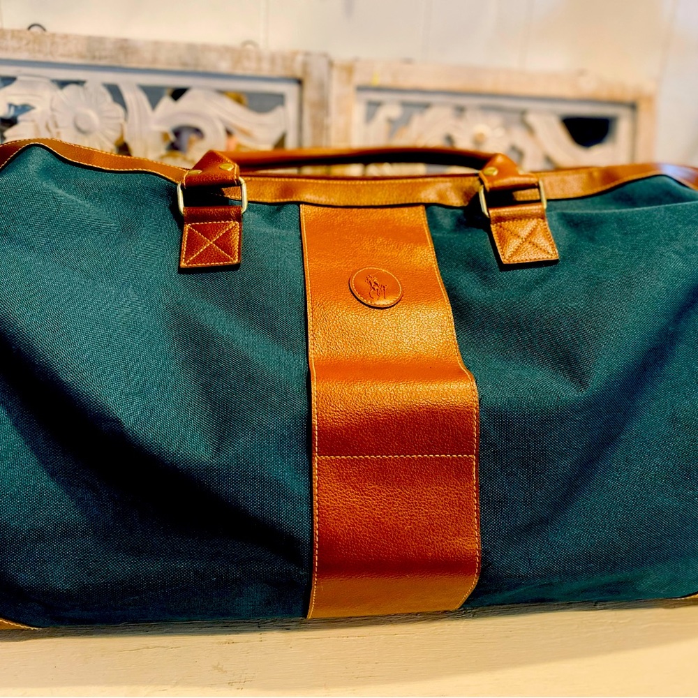 Vintage polo Ralph Lauren canvas duffel bag large travel luggage